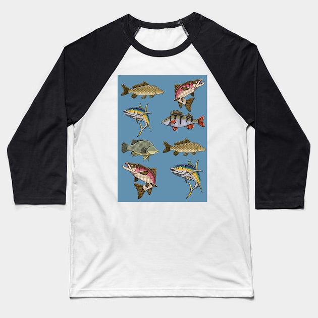 fish Baseball T-Shirt by Artbychb